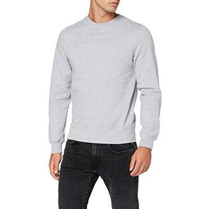 Build Your Brand Sweatshirt voor heren, ronde hals, sweatshirt in 3 kleuren, maten S tot XXL, grijs.