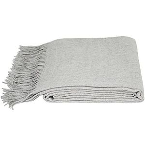 Zoeppritz 1828 Klassieke Alpaca knuffeldeken van 100% alpacawol, effen met franjes, 130x200 cm, 910 rook,