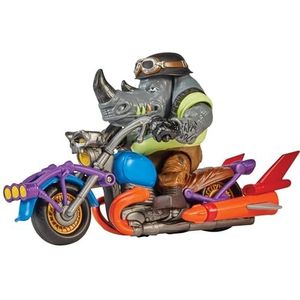 Teenage Mutant Ninja Turtles: Mutant Mayhem Chopper Cycle met exclusief Rocksteady-figuur, ideaal cadeau voor jongens van 4 tot 7 jaar en TMNT-fans