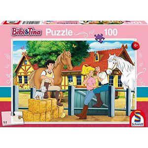 Schmidt Spiele Blocksberg/Bibi & Tina Puzzle Bibi en Tina bij Martinshof 100 stukjes, 56187