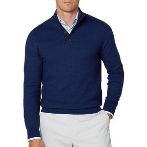 Hackett London Micro geweven Stitch Hb trui heren, Donker denim blauw