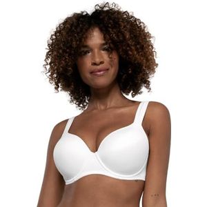 Dorina Rachel Soutien-gorge semi-léger avec coussin, bonnets moulés avec armatures, bretelles réglables et tissu microfibre doux pour un confort toute la journée, blanc, nude, 130D