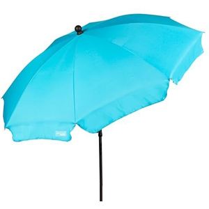 AKTIVE Grand parasol de plage, 200 cm, couleur bleu, mât en acier, inclinable et réglable en hauteur, tissu polyester, protection UV30, grands parasols + étui de transport avec poignée (62333), bleu