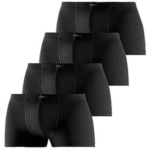 s.Oliver Mh-35H_L Boxershorts voor heren, 4 stuks, 4 x zwart.