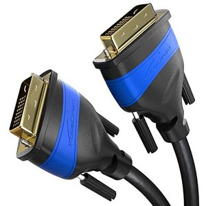 KabelDirekt - Dual Link DVI kabel met ferrietkern voor storingsvrije signaaloverdracht - 5m (digitale DVI kabel D/24+1, DVI naar DVI, tot 2560x1600 bij 60Hz of Full HD/1080p)
