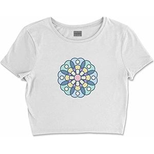 Bona Basics, Basic T-shirt met digitale print voor dames, 100% katoen, wit, casual, maat: M, wit, M, Wit