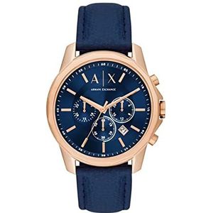 Armani Exchange Heren chronograaf horloge van roestvrij staal 44 mm, Blauw, AX1723