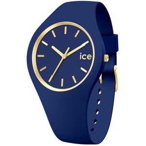 Ice-Watch - ICE Glam brushed Lazuli Blue - Blauw dameshorloge met siliconen band - 020544 (Medium), Blauw, riem