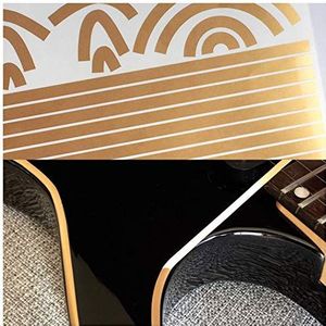Binderrug stickers voor gitaar en bas, hals en hoofd, 5 mm, goudkleurig