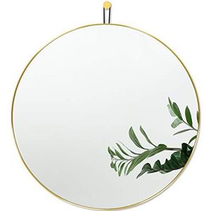 Harmati Ronde spiegel met gouden metalen frame 60 x 60 cm - decoratieve wandspiegel voor hal / woonkamer / slaapkamer / badkamer en om op te hangen, modern design