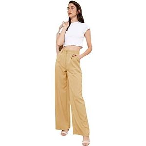 Trendyol Gedrapeerde plissé damesboxershorts, veel broek, Beige