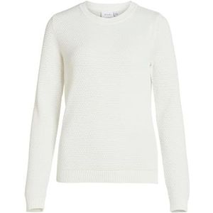 Vila Vidalo O-Cou L/S Knit Top/Su-Noos Sweater, White Alyssum, XXL Femme