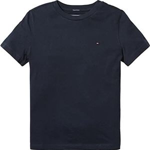 Tommy Hilfiger Cn Knit S/S Basic T-shirt voor jongens, Sky-kapitein