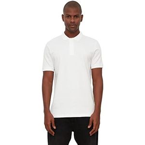 Trendyol Poloshirt voor heren, korte mouwen, slim fit, Wit