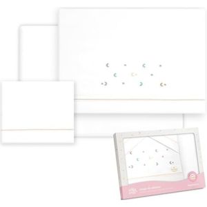 Interbaby Lot de 3 draps bébé en coton avec drap-housse + drap plat + taie d'oreiller