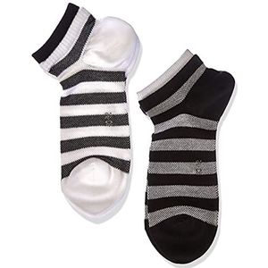ESPRIT Mesh Stripe 2 sokken, dames, katoen, wit, zwart, meer kleuren, lage sokken, dun, zomer, modesieraden, 2 paar, meerkleurig (assortiment 10)