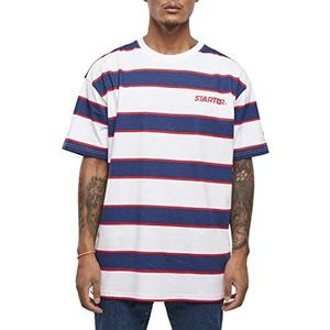 STARTER BLACK LABEL Starter Logo Striped Tee T-shirt voor heren, Wit/Blauw