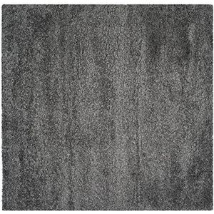 Safavieh Shaggy SG151 tapijt, vierkant, 121 x 121 cm, polypropyleen, geweven, donkergrijs