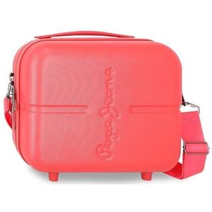 Pepe Jeans Highlight Toilettas met rode schouderriem, 29 x 21 x 15 cm, stijf ABS, 9,14 l, 0,63 kg, rood, aanpasbare tas met schouderriem, Rood, Verstelbare tas met schouderriem