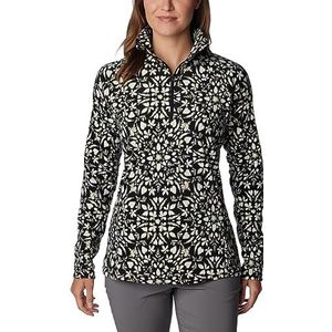 Columbia Glacial Iv Print Fleece trui voor dames met halve rits, Zwart gepolariseerd