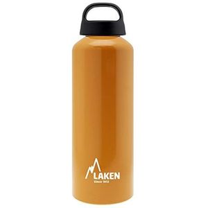 Laken Classic drinkfles van aluminium met brede opening met gesp, BPA-vrije aluminium fles, 750 ml, oranje