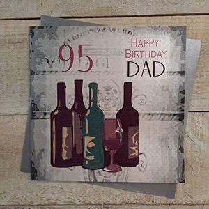 WHITE COTTON CARDS 95 Happy verjaardagskaart voor de 95e verjaardag (wijn, vintage, papa)
