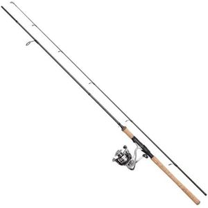 DAM Impressa Classic Spinning Combo, zoetwater hengel echte snoekbaars snoekbaars, sterk lichtgewicht veelzijdig, zwart, 2,10 m matig snelle hengel, 2500 maat reel