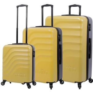 Totto Bazy Lot de valises rigides 360 roues TSA Doublure en polyester Jaune, citronier