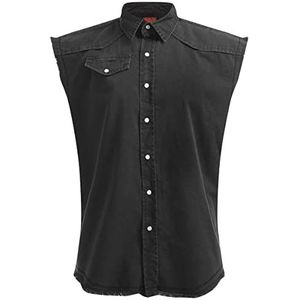 Spiral - Metal Streetwear - Overhemd zonder mouwen gewassen, zwart - 4XL, zwart.