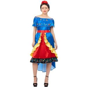 Smiffys 99774 Costume d'artiste Frida pour femme, multicolore, taille L 44-46