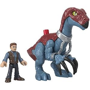 Fisher-Price Imaginext Jurassic World figuurtjes, beweegbare figuren met Therizinosaurus en Owen, kinderspeelgoed, om te verzamelen, vanaf 3 jaar, GVV63
