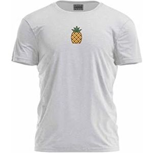 Bona Basics, Imprimé Numériquement, T-Shirt Basique pour Homme, 70% Coton, 30% Polyester, Gris, Décontracté, Hauts pour Homme, Taille: L, Gris, L