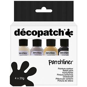 Décopatch PL015C Patchliner, contourverf, 20 g, verschillende kleuren, permanent, 4 stuks