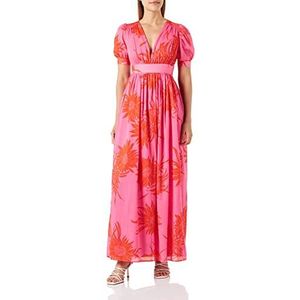 Pinko Aligné jurk chiffon, bedrukt, casual jurk, dames, Nr1_roze/rood, 32, Nr1_roze/rood