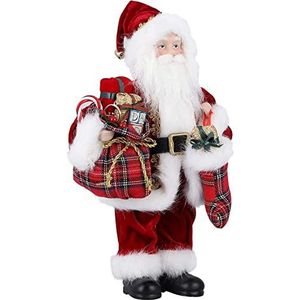 Uten Staande kerstmanfiguur met cadeautas en lijsten, 30,5 cm, kerstdecoratie