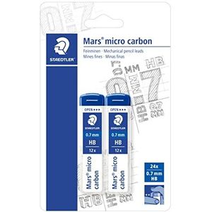 Staedtler Mars Micro Carbon 250 - Blister 2 etuis 12 vullingen grafiet 0,7 mm Hb