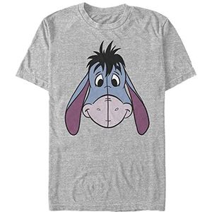 Disney Uniseks Winnie the Pooh Big Face Organic T-shirt met korte mouwen Melange Grey M, Melange Grey