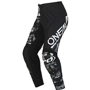 O'Neal Motorcrossbroek, MTB Enduro MX, comfortabele en losse snit voor maximale bewegingsvrijheid, benen zonder manchetten, element broek, volwassenen, zwart/wit