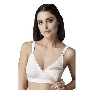 Dagi Draadloze borstvoedingsbeha van katoen, T-shirt voor dames, Beige