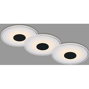 BRILONER - Set van 3 LED-plafondspots, 650 lumen, LED-inbouwverlichting, badkamer, IP44, zwart, 120 x 36 mm (DxH)
