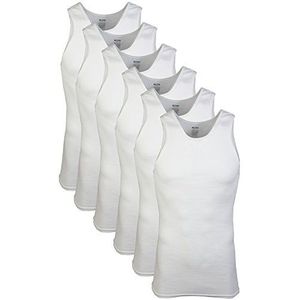 Gildan Men's A-Shirts 6 Pack, White, Large