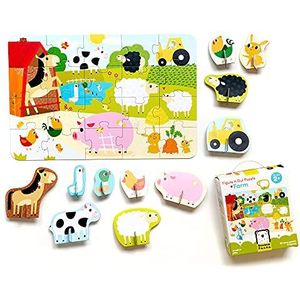 Banana Panda - Puzzel Figure It Out - Boerderij - Beginnerspuzzel met dierenfiguren - voor kinderen vanaf 2 jaar, meerkleurig, 31 stuks (1 verpakking)