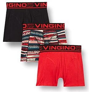 Vingino Gestreepte boxershorts voor jongens, Helder rood