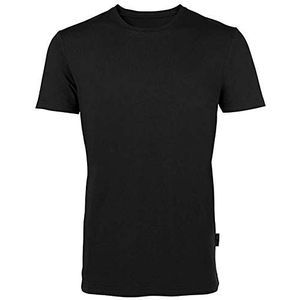 HRM Luxe heren T-shirt met ronde hals van 100% biologisch katoen, basic T-shirt wasbaar tot 60 °C, hoogwaardige en duurzame herenkleding, zwart, XL, zwart.