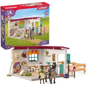 Schleich HORSE CLUB Zadelkamer- Beweegbaar Figuurtje - Afneembaar Zadel & Hoofdstel - Paarden Speelgoed - Kinderspeelgoed - 42591