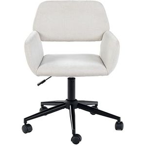 Chaise d'ordinateur élégante beige - Hauteur du siège réglable avec base pivotante à 360° - Accoudoirs confortables et tissu doux - Fonction pivotante et réglable en hauteur - Beige - 61 x 56 x 76
