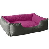 BedDog® Hondenbed LUPI, grijs/roze, L ca. 80 x 65 cm, mand, hondenkussen