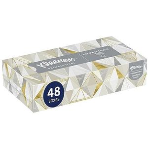 Kleenex 125 stuks professionele gezichtszakdoeken (21606), platte zakdoekdozen, 48 dozen/etui