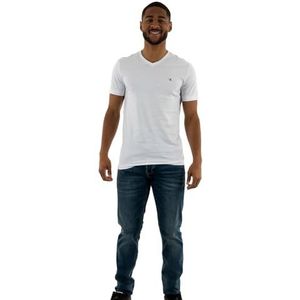 Calvin Klein Jeans Ck Embro Badge V-hals Tee J30j325212 Gebreide tops met korte mouwen voor heren, Helder Wit