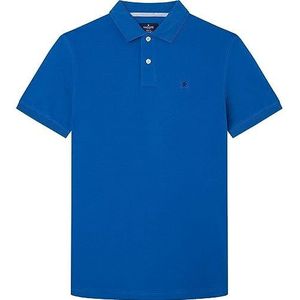 Hackett London Logo strak overhemd polo heren, blauw, XXL, Blauw